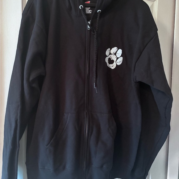Custom Ink Hanes Black Zip-Up Hoodie Dog Lover - Picture 4 of 6